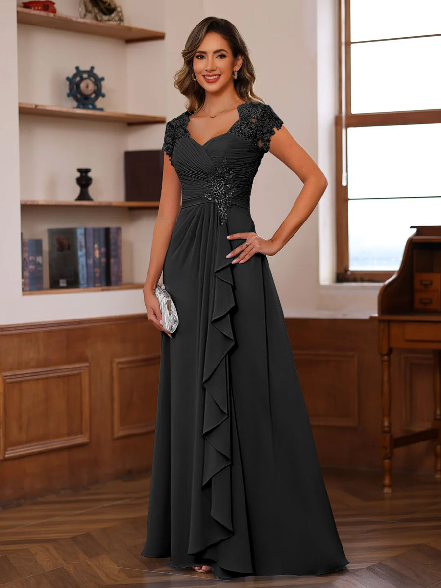 Sheath/Column Off-The-Shoulder Short Sleeves Tea-Length Unique Mother Of The Bride Dresses With Feathers BabaMila