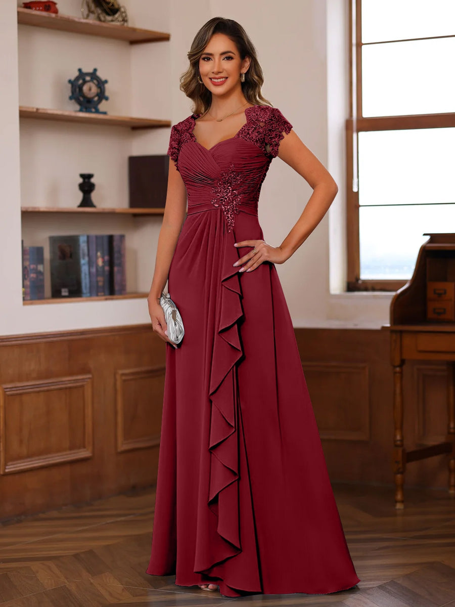 Sheath/Column Off-The-Shoulder Short Sleeves Tea-Length Unique Mother Of The Bride Dresses With Feathers BabaMila