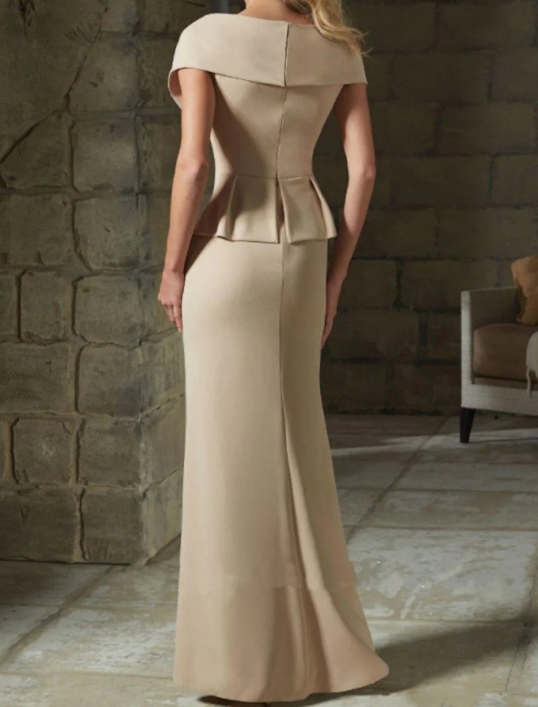 Sheath/Column V-Neck Mother of the Bride Dresses with Belt BabaMila