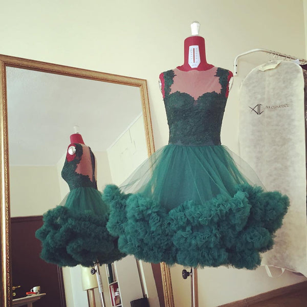 Beautiful Homecoming Dresses A-line Dark Green Short Prom Dress Cute Party Dress Homecoming Dress BabaMila