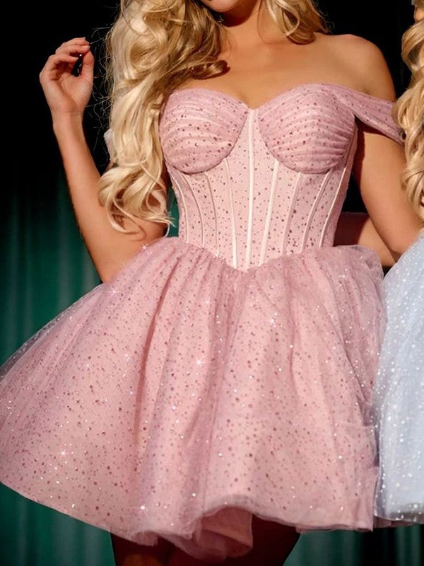 A-line/Princess Strapless Sleeveless Short/Mini Homecoming Dress BabaMila