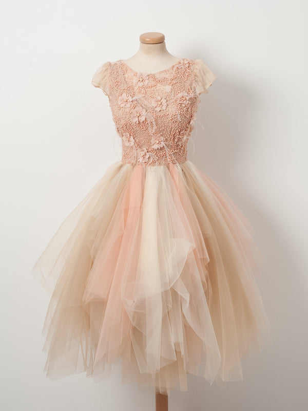 Sparkly Homecoming Dresses Aline Beading Hand-Made Flower Short Prom Dress Party Dress Homecoming Dress BabaMila