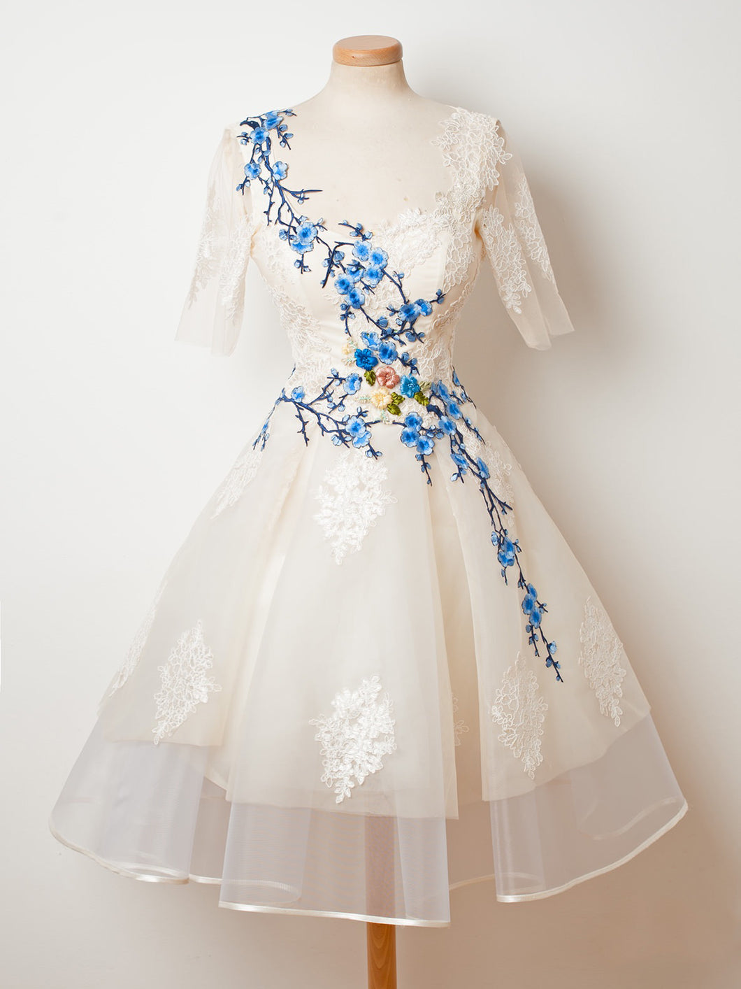 Half Sleeve Homecoming Dresses Unique A Line Embroidery Short Prom Dress Party Dress Homecoming Dress BabaMila