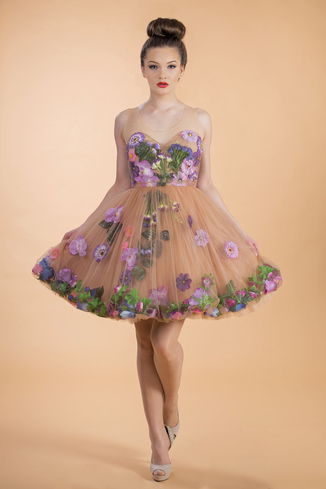 Beautiful Homecoming Dresses A-line Floral Romantic Short Prom Dress Cute Party Dress Homecoming Dress BabaMila