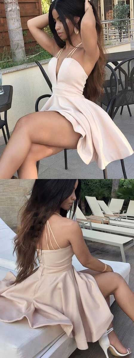 Cheap Homecoming Dresses Aline Spaghetti Straps Short Prom Dress Simple Party Dress Homecoming Dress BabaMila