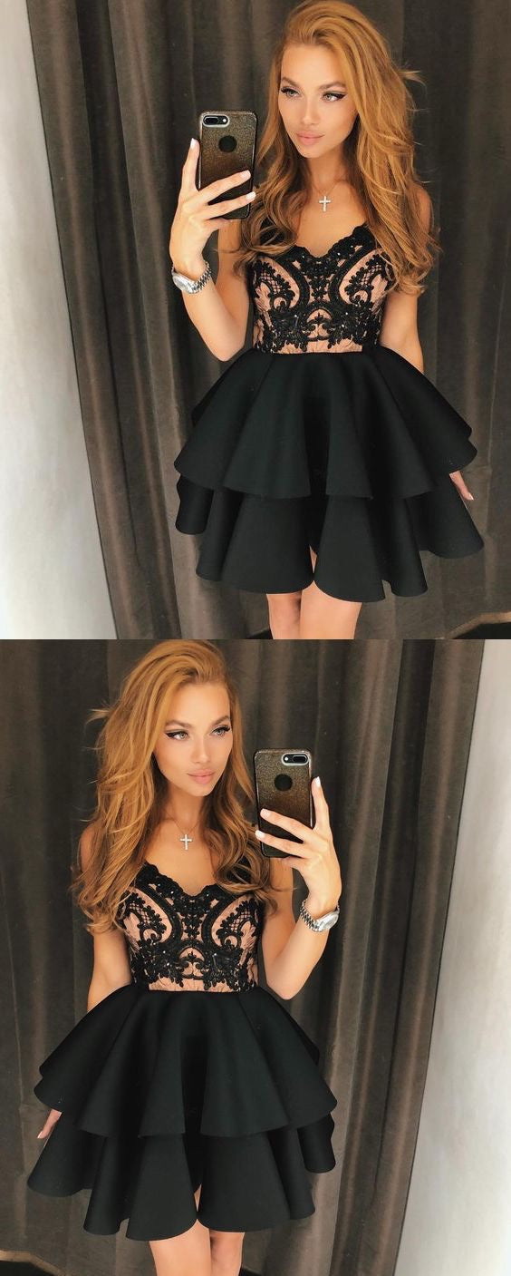 Little Black Dress Cheap Homecoming Dresses A-line Short Prom Dress Party Dress Homecoming Dress BabaMila
