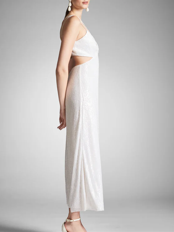 Sheath/Column Stretch Sequins Spaghetti Straps Ankle-Length Homecoming Dresses BabaMila