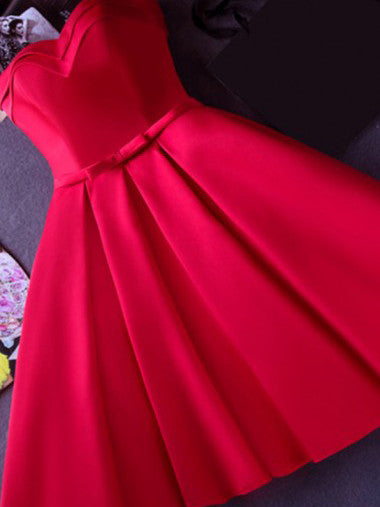 Homecoming Dress Red Bowknot Lace-up Short Prom Dress Party Dress Homecoming Dress BabaMila