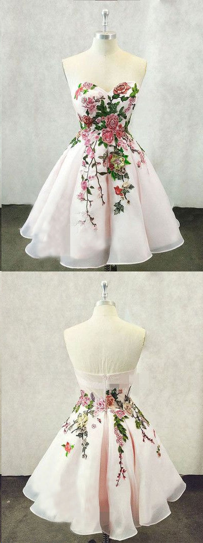 Beautiful Homecoming Dresses A line Embroidery Short Prom Dress Party Dress Homecoming Dress BabaMila