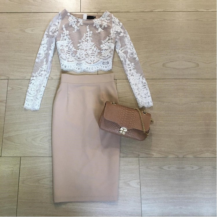Long Sleeve Two Piece Homecoming Dresses Column Short Prom Dress Sexy Party Dress Homecoming Dress BabaMila