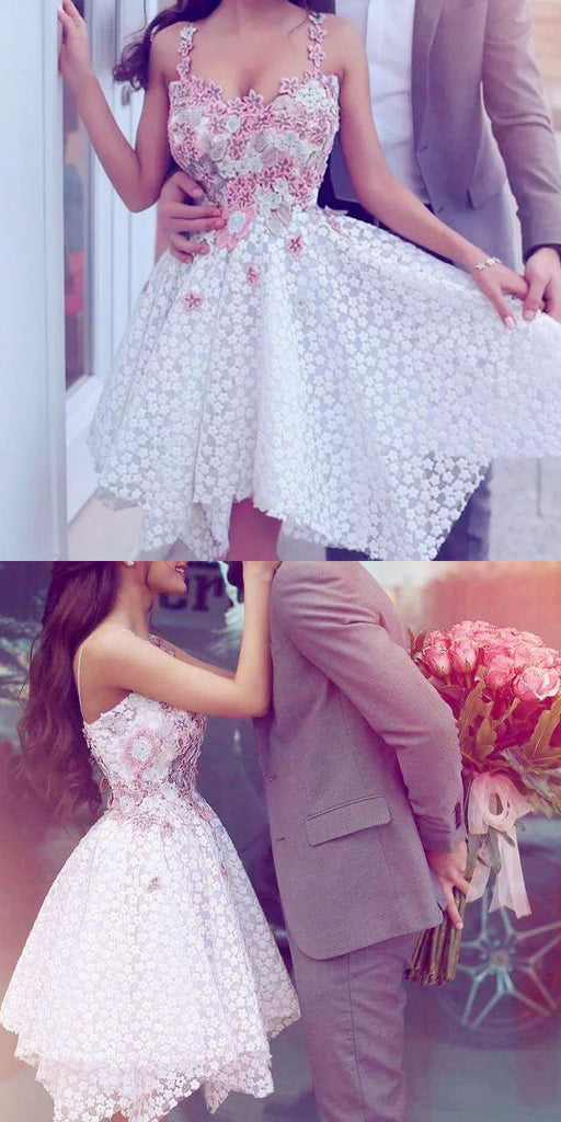 Lace Beautiful Homecoming Dresses Spaghetti Straps Short Prom Dress Party Dress Homecoming Dress BabaMila