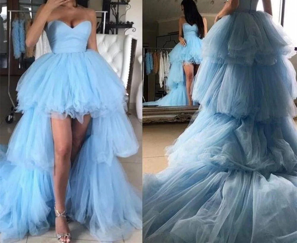 A-Line/Princess Strapless Sweetheart Sleeveless Floor-length Long Prom Dresses Whit Ruffles BabaMila