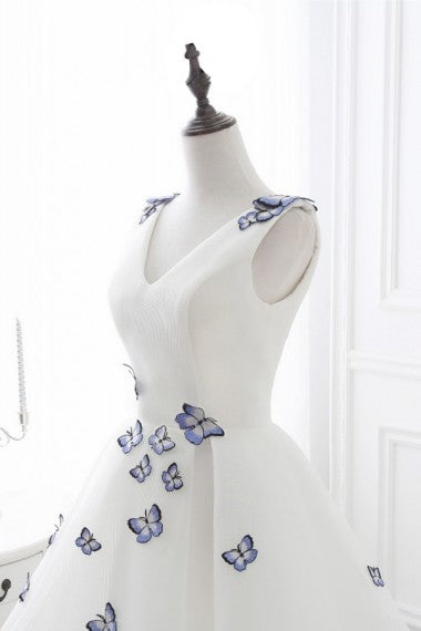 Homecoming Dress Chic Butterfly Ivory Organza Short Prom Dress Party Dress Homecoming Dress BabaMila