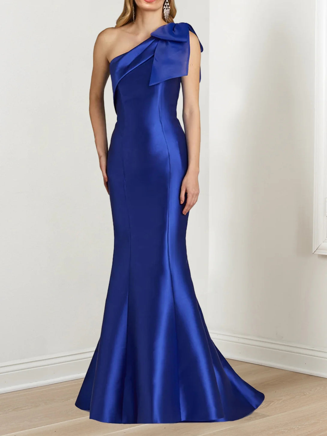 Trumpet/Mermaid One-Shoulder Sleeveless Floor-Length Evening Dresses BabaMila