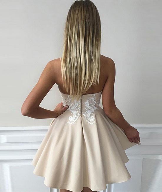 Beautiful Homecoming Dress Sexy Fashion Appliques Short Prom Dress Party Dress Homecoming Dress BabaMila