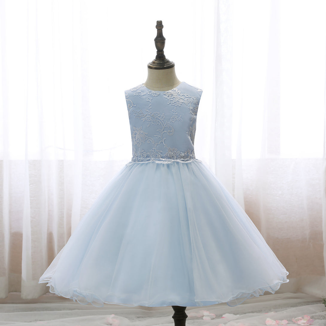 Scoop Neck Sleeveless Knee-Length Lace/Satin/Tulle Holiday＆Christmas Dresses With Belt Gidiondress