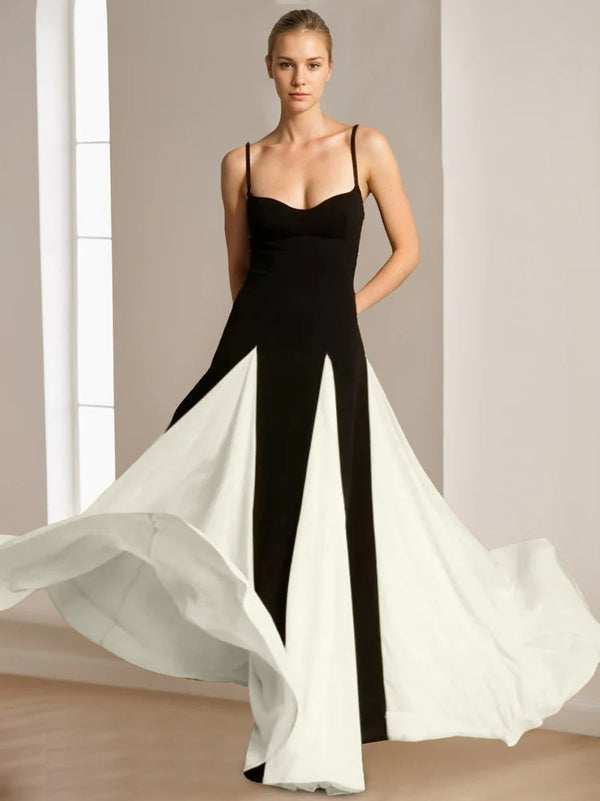 A-Line/Princess Sweetheart Neck Spaghetti Straps Backless Floor-Length Elegant Prom Dresses BabaMila