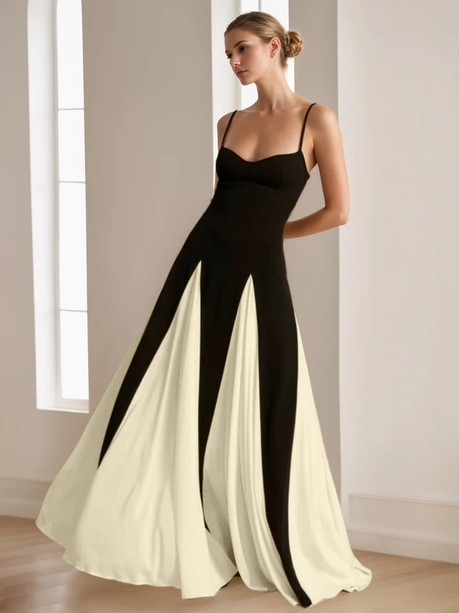 A-Line/Princess Sweetheart Neck Spaghetti Straps Backless Floor-Length Elegant Prom Dresses BabaMila