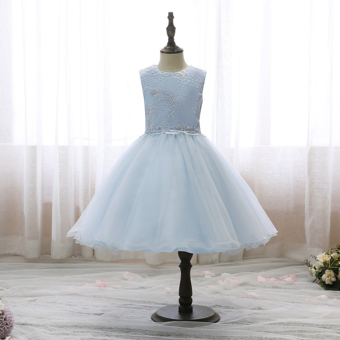Scoop Neck Sleeveless Knee-Length Lace/Satin/Tulle Holiday＆Christmas Dresses With Belt Gidiondress