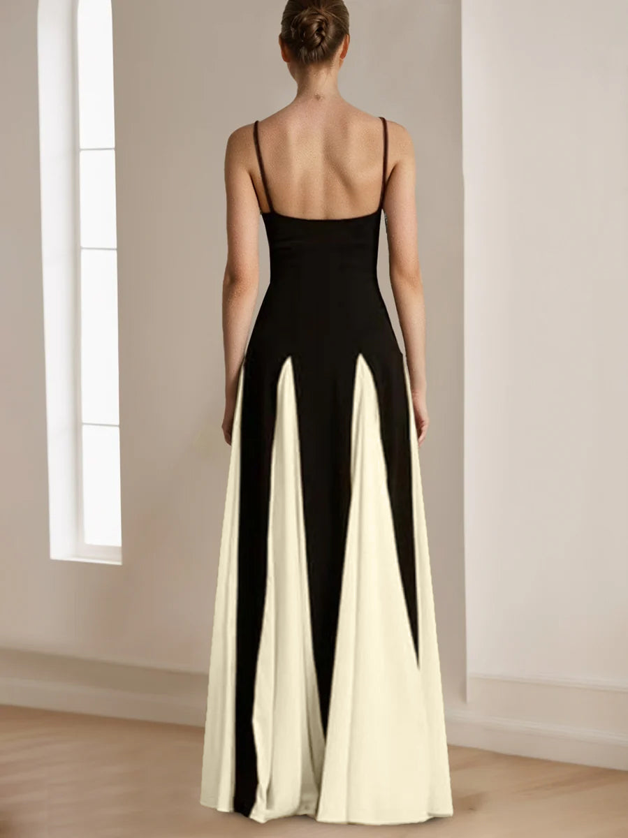 A-Line/Princess Sweetheart Neck Spaghetti Straps Backless Floor-Length Elegant Prom Dresses BabaMila
