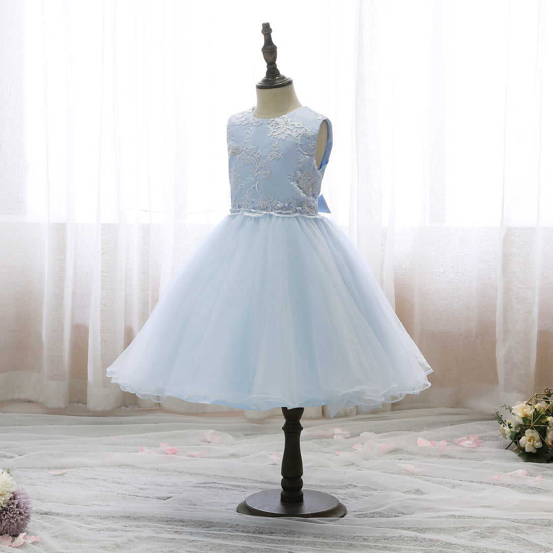 Scoop Neck Sleeveless Knee-Length Lace/Satin/Tulle Holiday＆Christmas Dresses With Belt Gidiondress