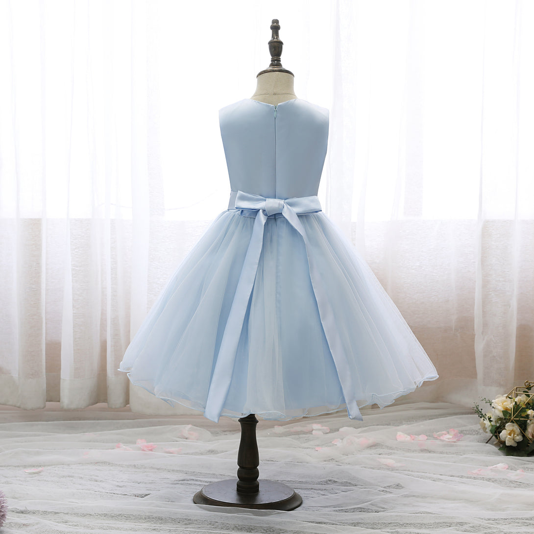 Scoop Neck Sleeveless Knee-Length Lace/Satin/Tulle Holiday＆Christmas Dresses With Belt Gidiondress