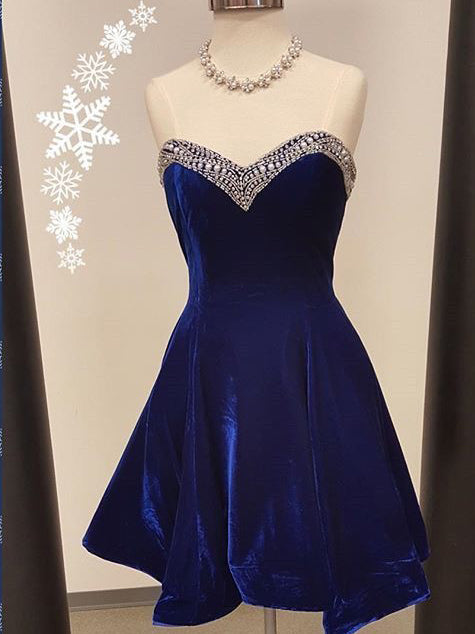 Sparkly Homecoming Dresses Velvet Sweetheart Aline Short Prom Dress Sexy Party Dress Homecoming Dress BabaMila
