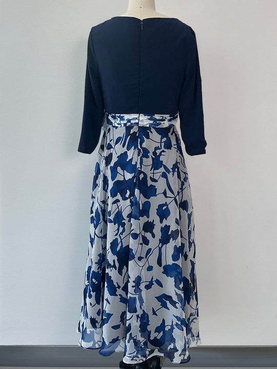 A Line/Princess V Neck 3/4 Sleeves Ankle Length Floral Mother Of The Bride Dresses BabaMila