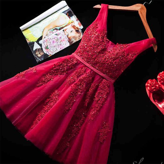 Homecoming Dress Sexy A-line V-neck Short Prom Dress Party Dress Homecoming Dress BabaMila