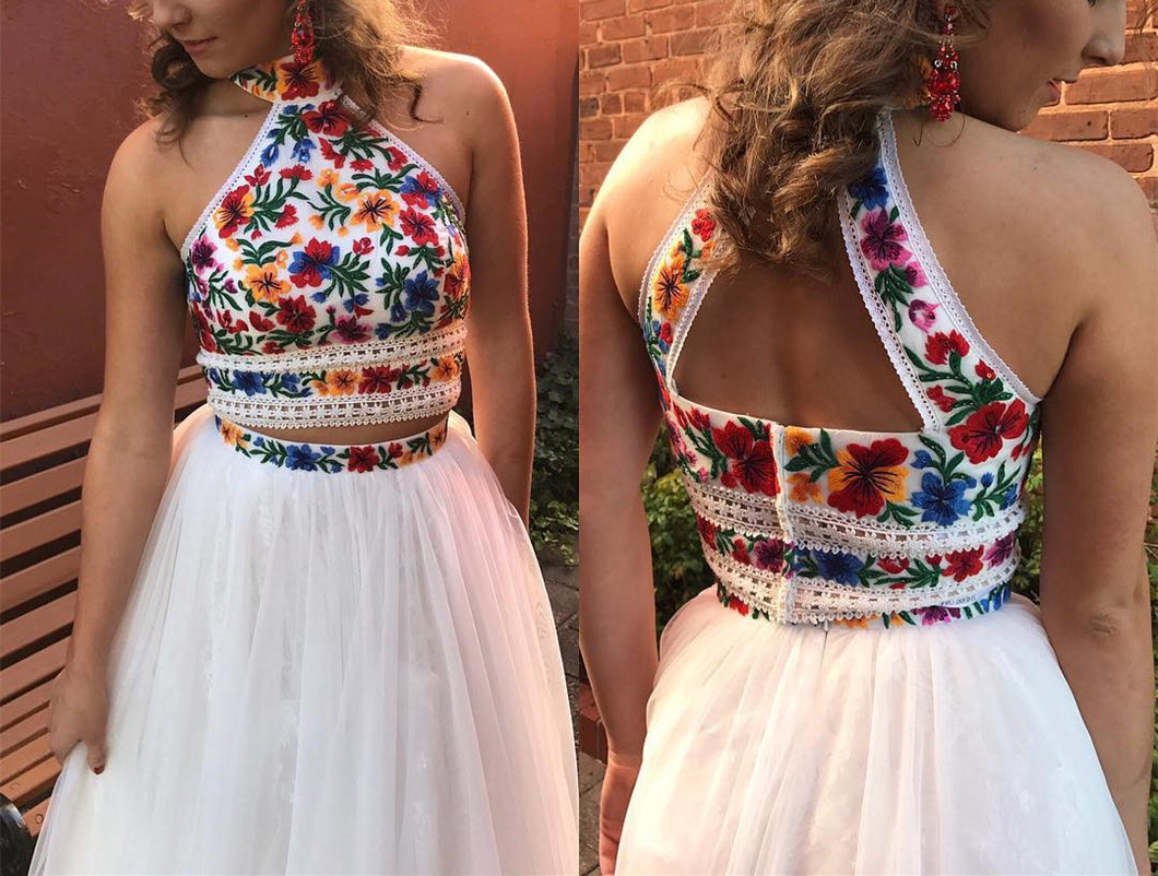 Two Piece Homecoming Dresses Beautiful Lace Embroidery Short Prom Dress Party Dress Homecoming Dress BabaMila