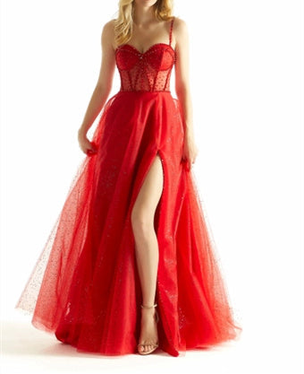 A-Line/Princess Spaghetti Straps Sweetheart Sleeveless Floor-length Long Prom Dresses BabaMila