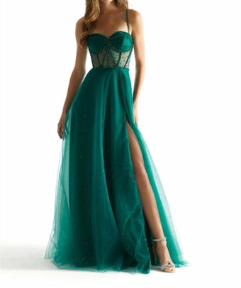 A-Line/Princess Spaghetti Straps Sweetheart Sleeveless Floor-length Long Prom Dresses BabaMila