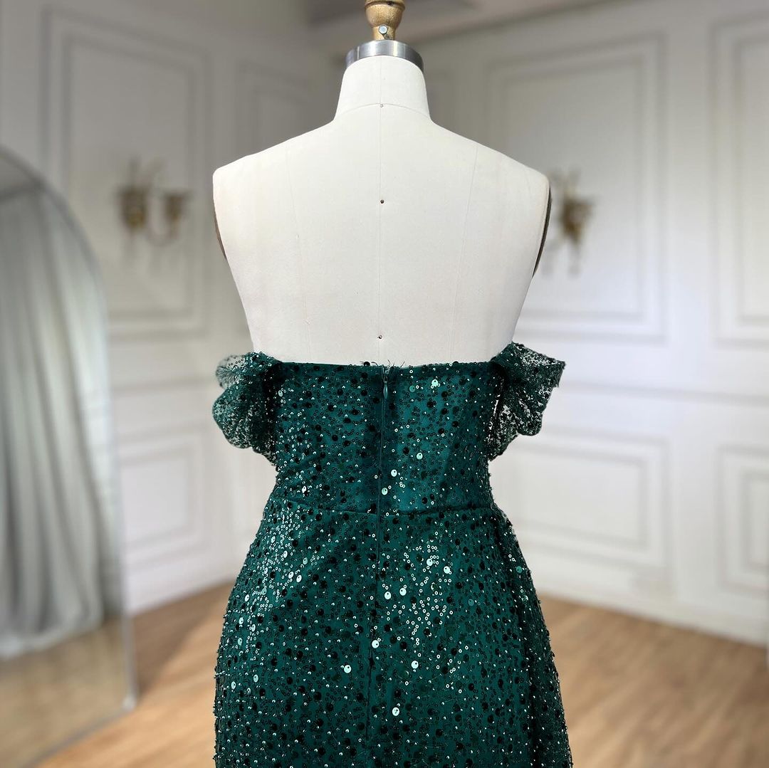 Sheath/Column Strapless Floor-length Long Prom Dresses With Sequins BabaMila