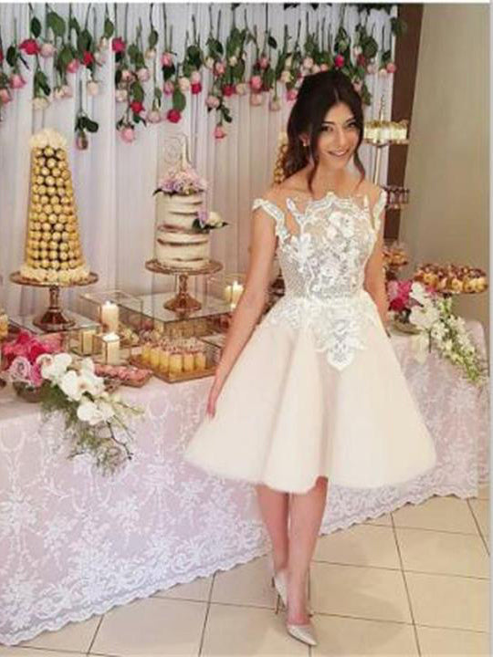 Lace Homecoming Dresses A-line Knee-length Short Prom Dress Party Dress Homecoming Dress BabaMila
