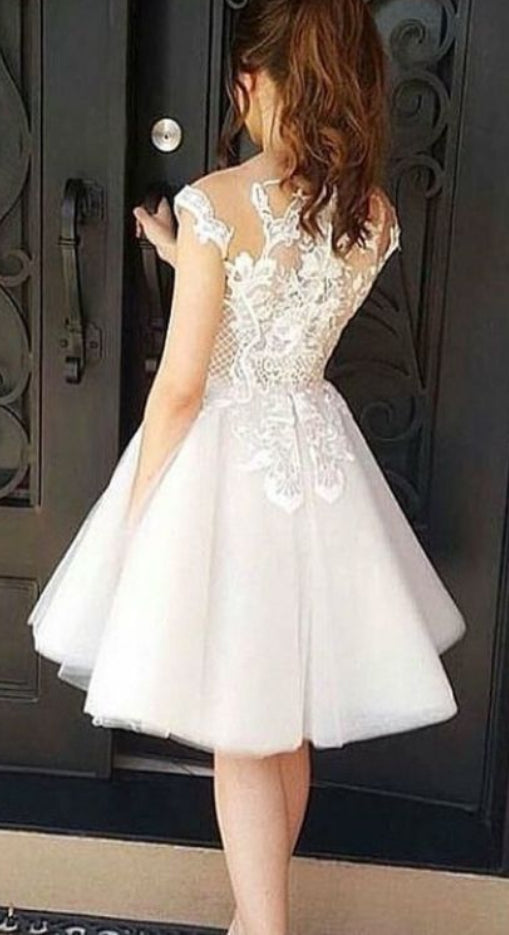 Lace Homecoming Dresses A-line Knee-length Short Prom Dress Party Dress Homecoming Dress BabaMila