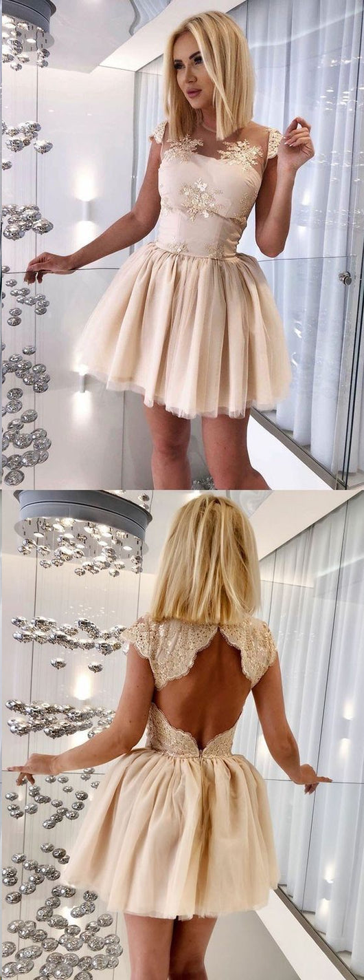 Lace Homecoming Dresses Scoop Aline Short Prom Dress Cheap Party Dress Homecoming Dress BabaMila