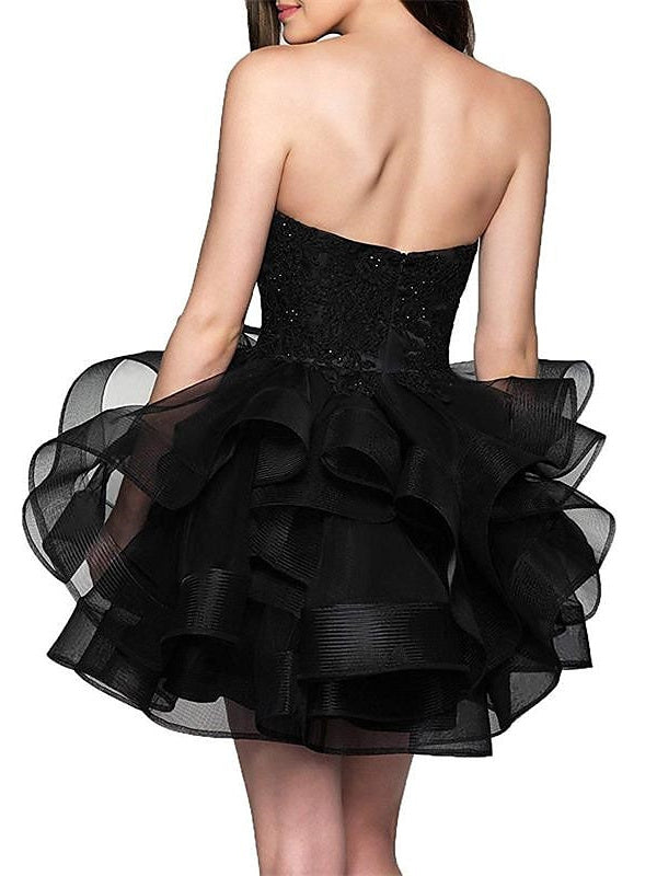 A-Line/Princess Minimalist Dress Sleeveless Cocktail Dresses with Appliques Strapless BabaMila