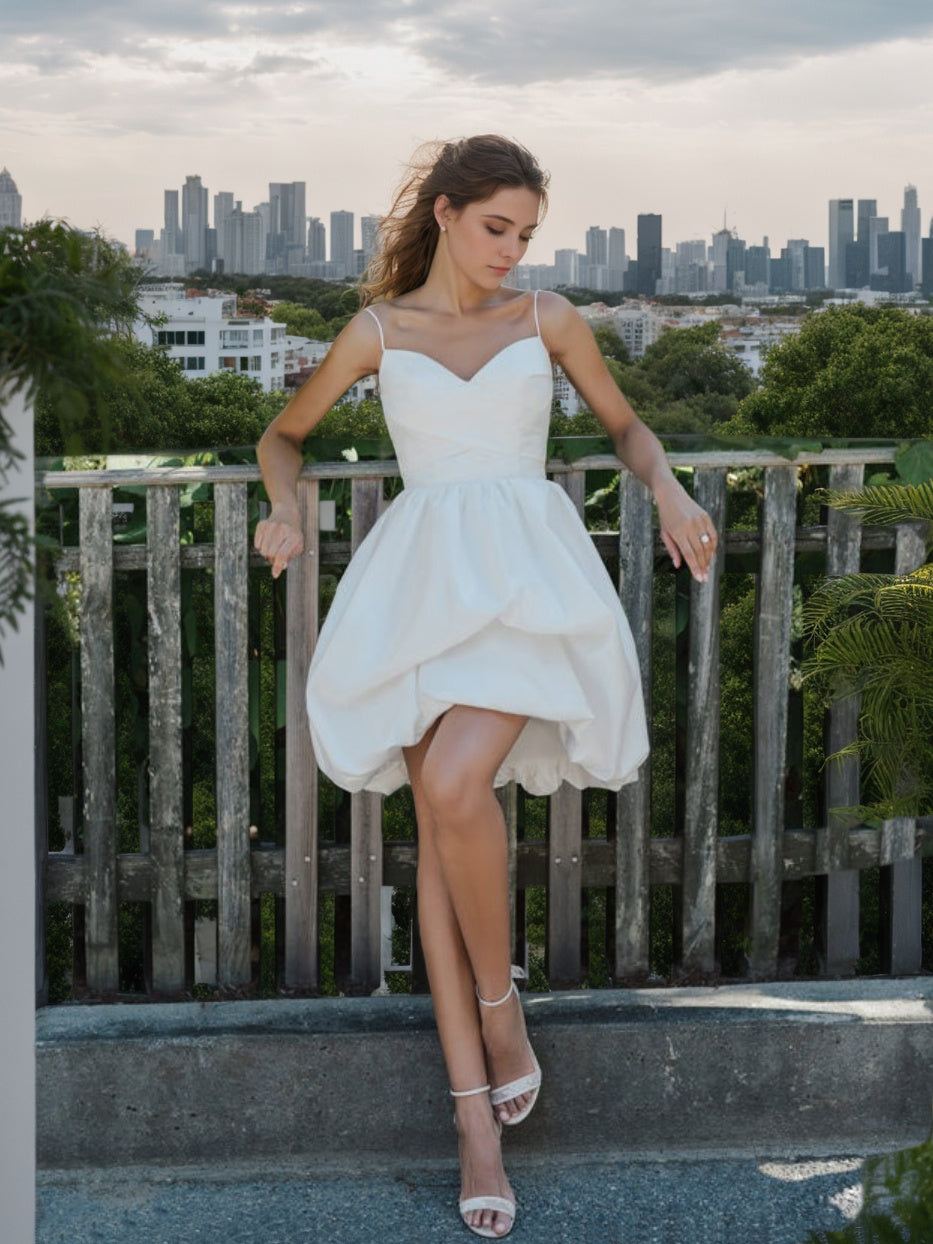A-Line/Princess Sweetheart Sleeveless Mini Wedding Dress BabaMila