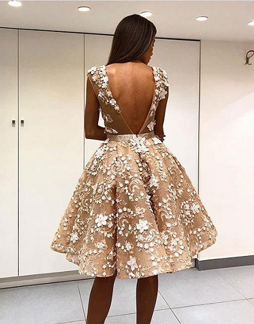 Beautiful Homecoming Dresses A-line Short Lace Prom Dress Party Dress Homecoming Dress BabaMila
