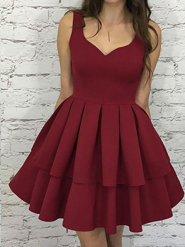 Burgundy Homecoming Dresses Simple Aline Cheap Short Prom Dress Party Dress Homecoming Dress BabaMila