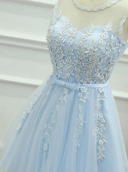 Homecoming Dress Scoop Appliques Short Prom Dress Party Dress Homecoming Dress BabaMila