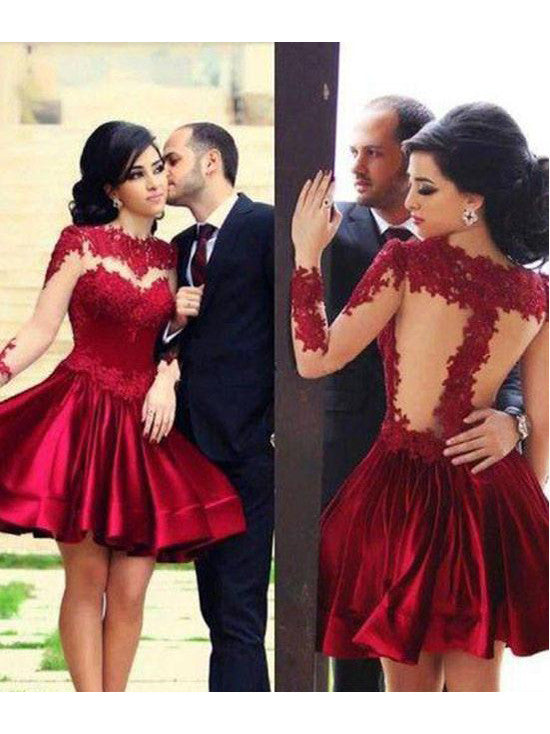 Homecoming Dress Long Sleeve Zipper Short Prom Dress Party Dress Homecoming Dress BabaMila
