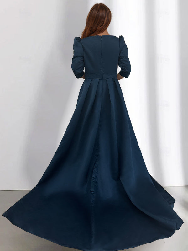 A-Line/Princess Half Sleeves Asymmetrical Mother Of The Bride Dresses With Pockets BabaMila