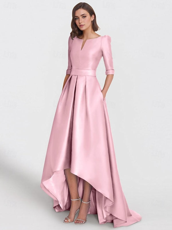 A-Line/Princess Half Sleeves Asymmetrical Mother Of The Bride Dresses With Pockets BabaMila