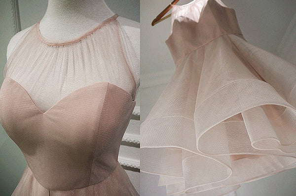 Homecoming Dress Halter Pearl Pink Short Prom Dress Party Dress Homecoming Dress BabaMila