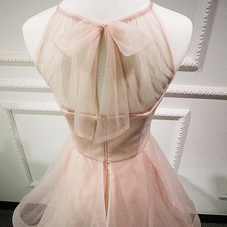 Homecoming Dress Halter Pearl Pink Short Prom Dress Party Dress Homecoming Dress BabaMila