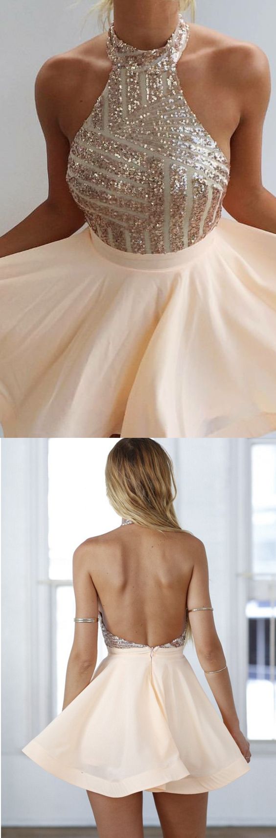 Chic Sexy Homecoming Dress Sequins Satin Short Prom Dress Party Dress Homecoming Dress BabaMila