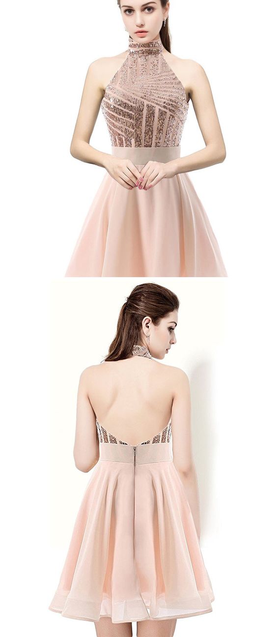 Chic Sexy Homecoming Dress Sequins Satin Short Prom Dress Party Dress Homecoming Dress BabaMila