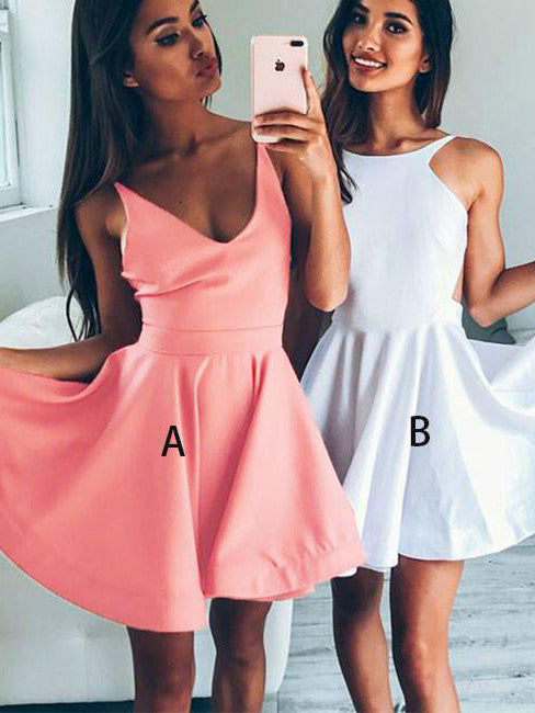Homecoming Dress Scoop V-neck Sleeveless Short Prom Dress Party Dress Homecoming Dress BabaMila