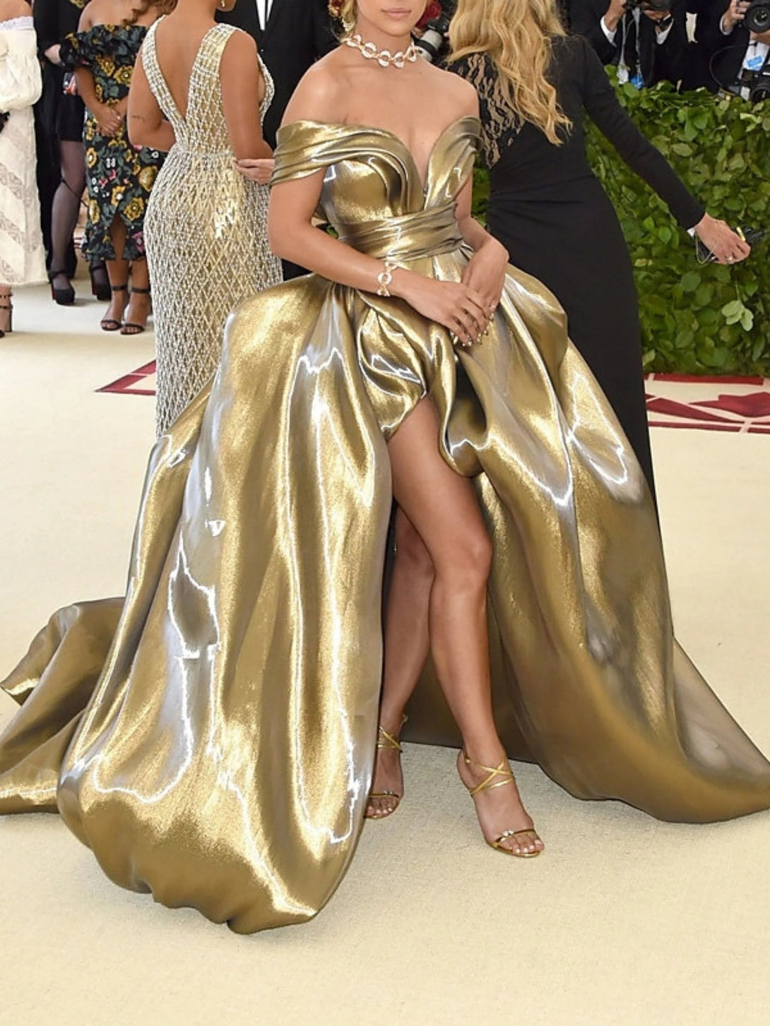 A-Line/Princess Off-the-shoulder Sleeveless Floor Length Evening Dresses With High Split BabaMila